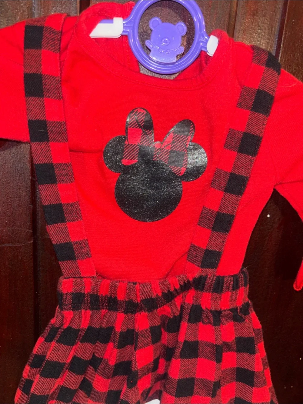 Red Black Buffalo Plaid Disney Minnie-Holiday Dress
